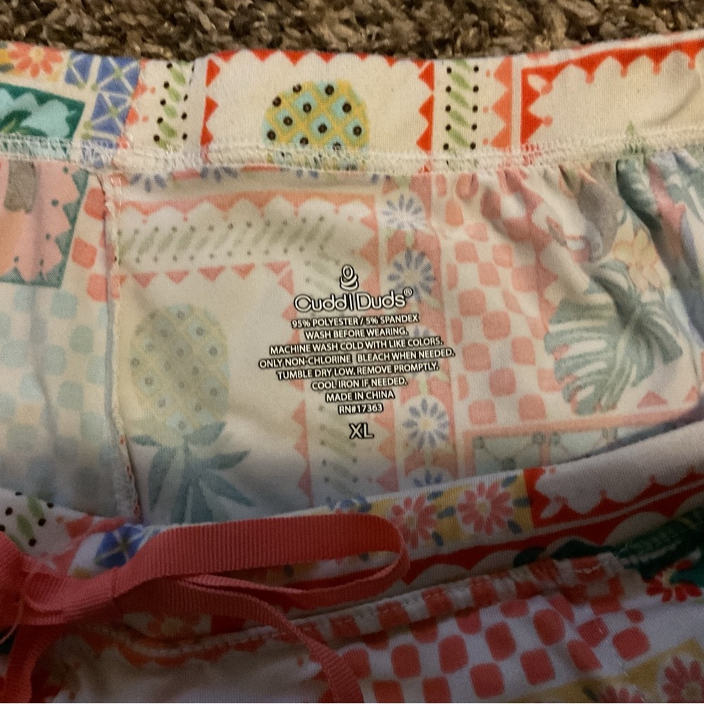 Tropical Patchwork Print Two-Piece Lounge Set - Multicolor XL - Picture 3 of 5